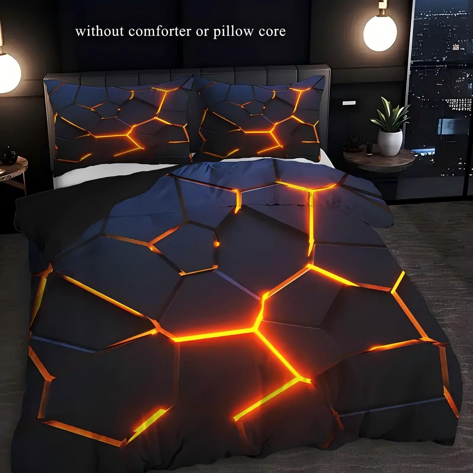 Practical Home Decor Unisex Irregular Geometric Lava Gradient 3D Print Quilt Cover Abstract Elegant Bedding Set Pillowcase Luxury Home Textiles Duvet Cover