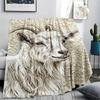 Felt wool lamb and horse lion Print Flannel Blanket,High quality Comfortable for All Seasons,Home Decor,Warmth and Comfort,Perfect for Christmas Gifts