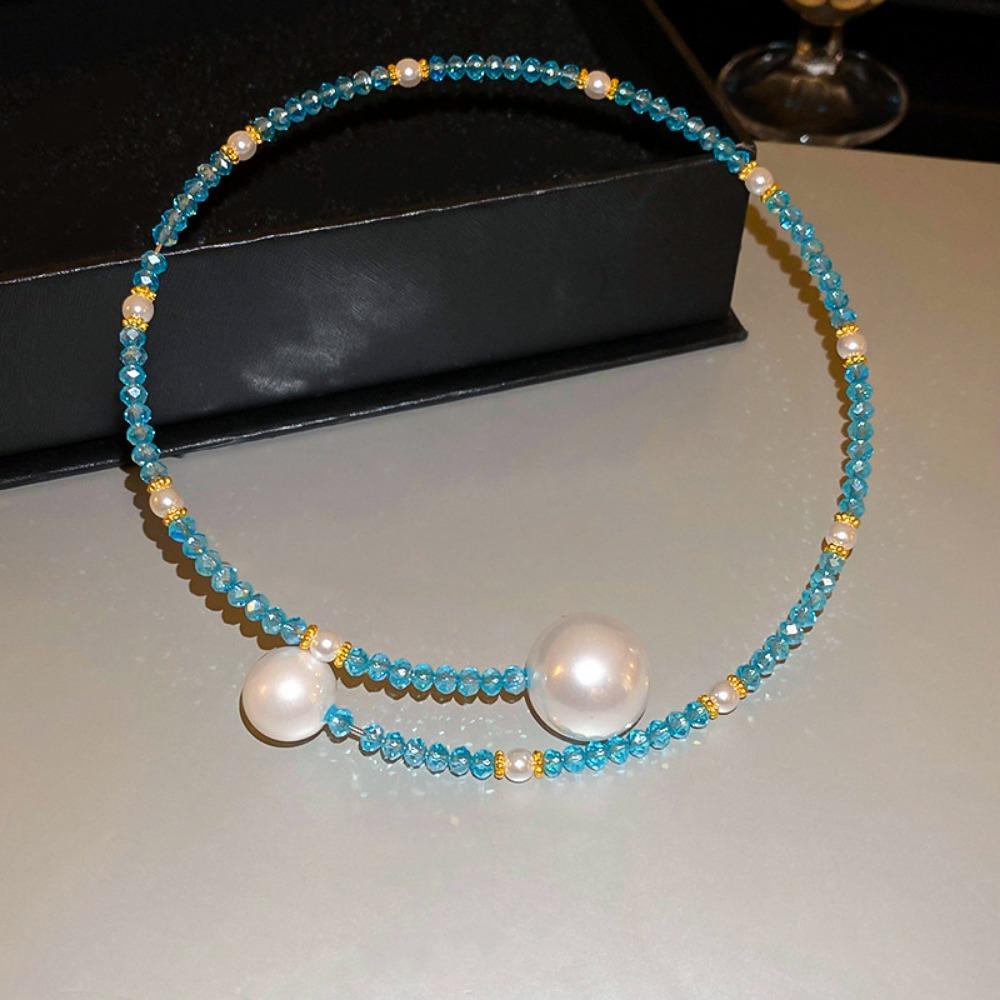 Irregular Cross Pearl Collar Versatile High Sense Fashion Clavicle Chain French Vintage Light Luxury Necklace Women