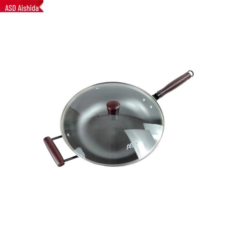 ASD Non-Coated Cast Iron Flat Bottom Wok