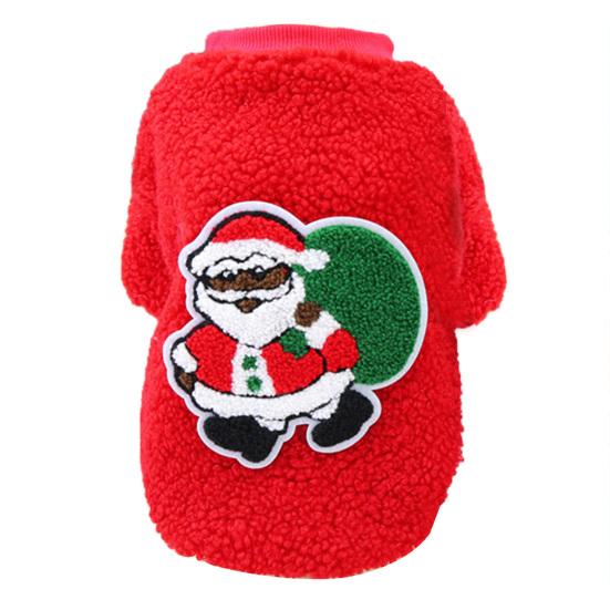 Long-lasting Dog Fleece Clothes Christmas Series Pattern Lovely Thickened Puppy T-shirt Clothes