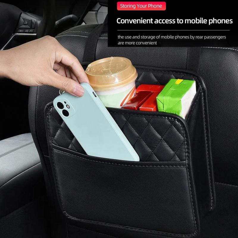 2025 Multi-functional Car Seat Storage Bag Leather Storage Bag Garbage Bag Storage Bag Portable Trash Can for Most Models