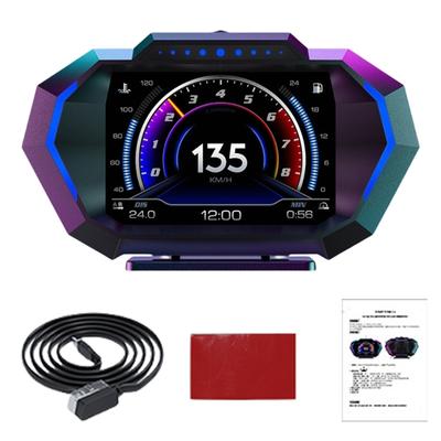 LCD Display OBD Speedometer & Inclinometer Easy To Install OBD Speed And Gradient Gauge Simple Installation for Vehicle