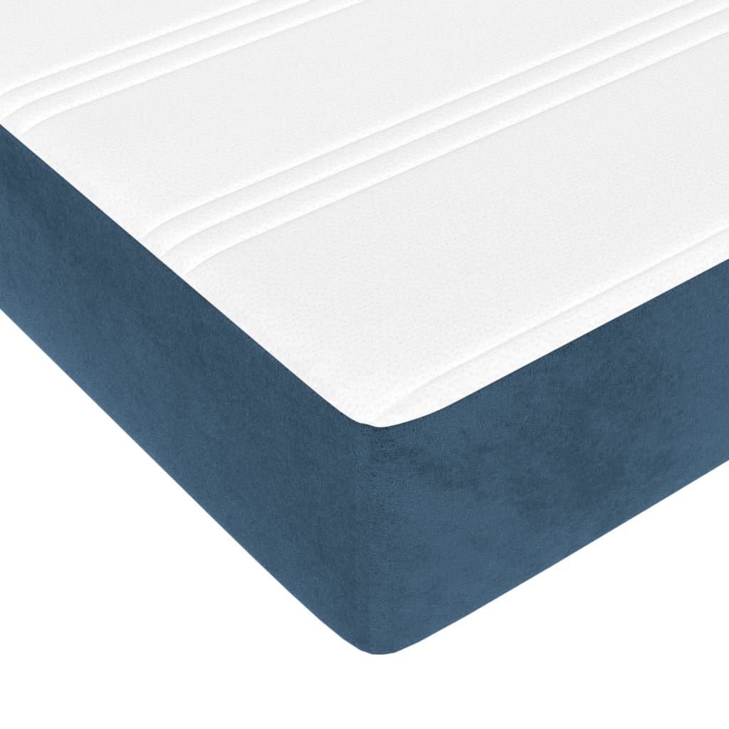 Pocket Spring Mattress Medium Firm Dark Blue 160 x 200 x 20 cm Velvet