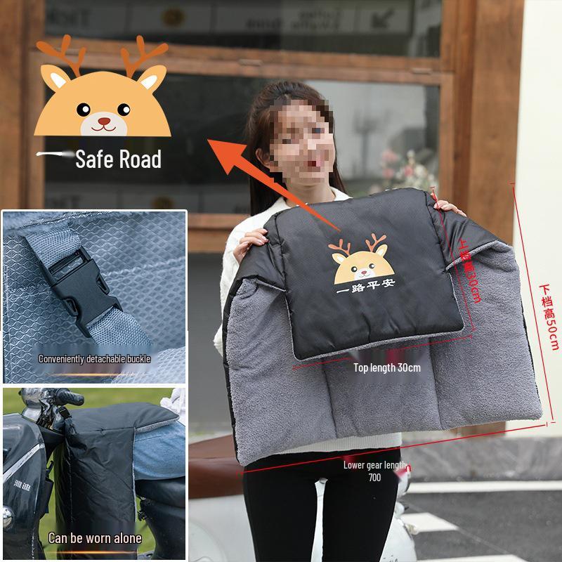 Pogrubiony jesienno-zimowy wodoodporny wiatroodporny pokrowiec na przednią szybę do pojazdów elektrycznych oraz ochraniacze na nogi do motocykli elektrycznych