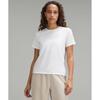 Organic CoTTon STraighT Hem Crewneck T shirT whiTe