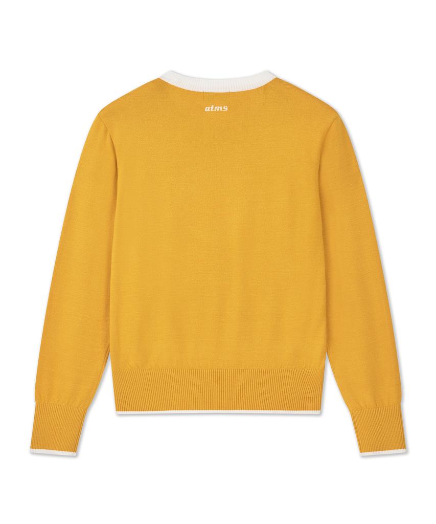 Antomas Circle Logo Round Neck Knit Women'S - Mustard