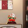 Aris & Juno 14.29'' Double Persimmon Ruyi Statue with Peace Buckle, Auspicious Feng Shui Decor for Entryway, Living Room, Study & Office,