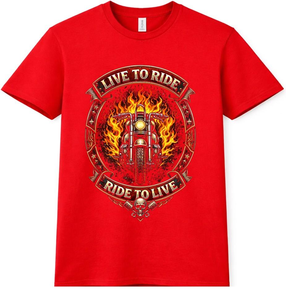 Футболка для мотоциклиста Live To Ride Ride To Live Байкер Двигатель Винтажная Графическая футболка 4XL