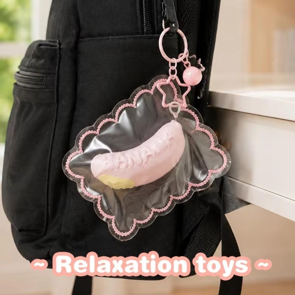Slow Rising Slow Rebound Toy Soft Banana Bread Toy Pinch Toy Fidget Sticky Bag Christmas Gifts