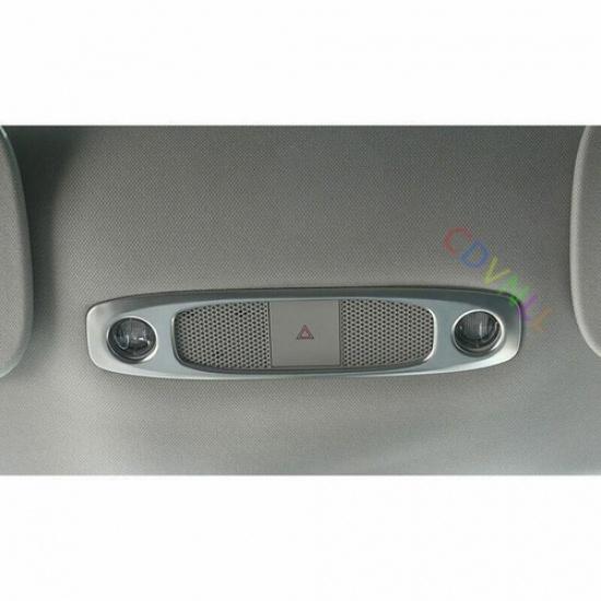 For Tesla Model 3 2017-2021 Silver ABS Front+Rear Reading Lamp Frame Cover Trim