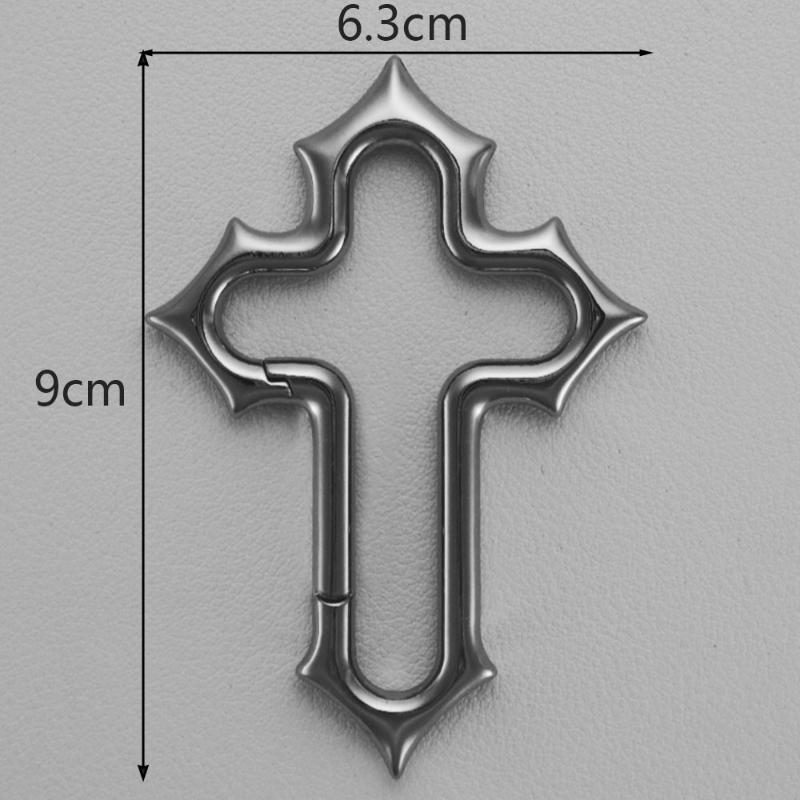 1Pcs Religious Crucifix Grunge Clasp Key Clip Y2K Cross Carabiner Keychain Edc Gift For Men Camping Hiking Outdoor Climber