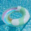 2026 New Summer Rainbow Cloud Sequins Swim Ring With Handle For Adults Thickened Safe Armpit Float Beach Party Toy