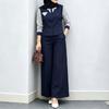 ZANZEA Women Stripe Splice Long Sleeve Blouse And Long Pants Casual Two Piece Suit Sets
