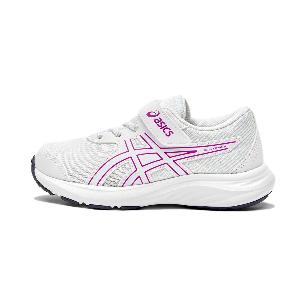 New Asics CONTEND 9 Anti-Slip Wear-Resistant Low-Top Kids' Running Shoes White Purple Children Aged 3-7 Years Old 1014A338-101