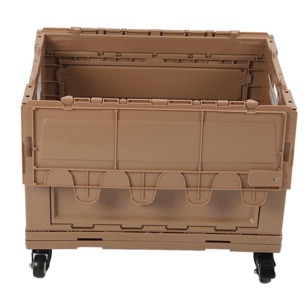  Storage Bin with Wheels PP Plastic Stackable Folding Transfer Basket for Home Garage SUV