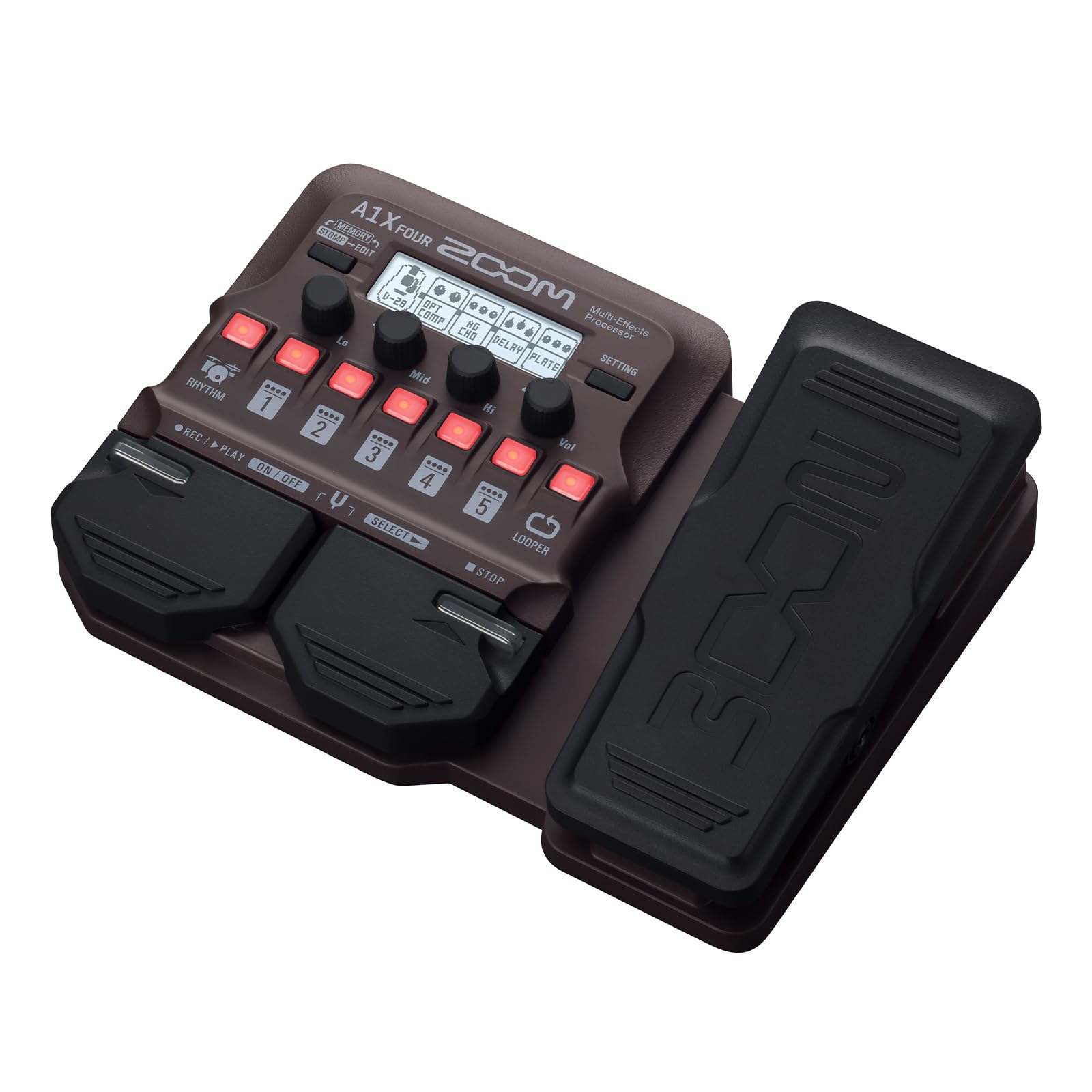 ZOOM A1X FOUR Педаль для акустических инструментов Акустическая с адаптером для микрофона Идеально для живых трансляций и домашнего использования Мультиэффекты