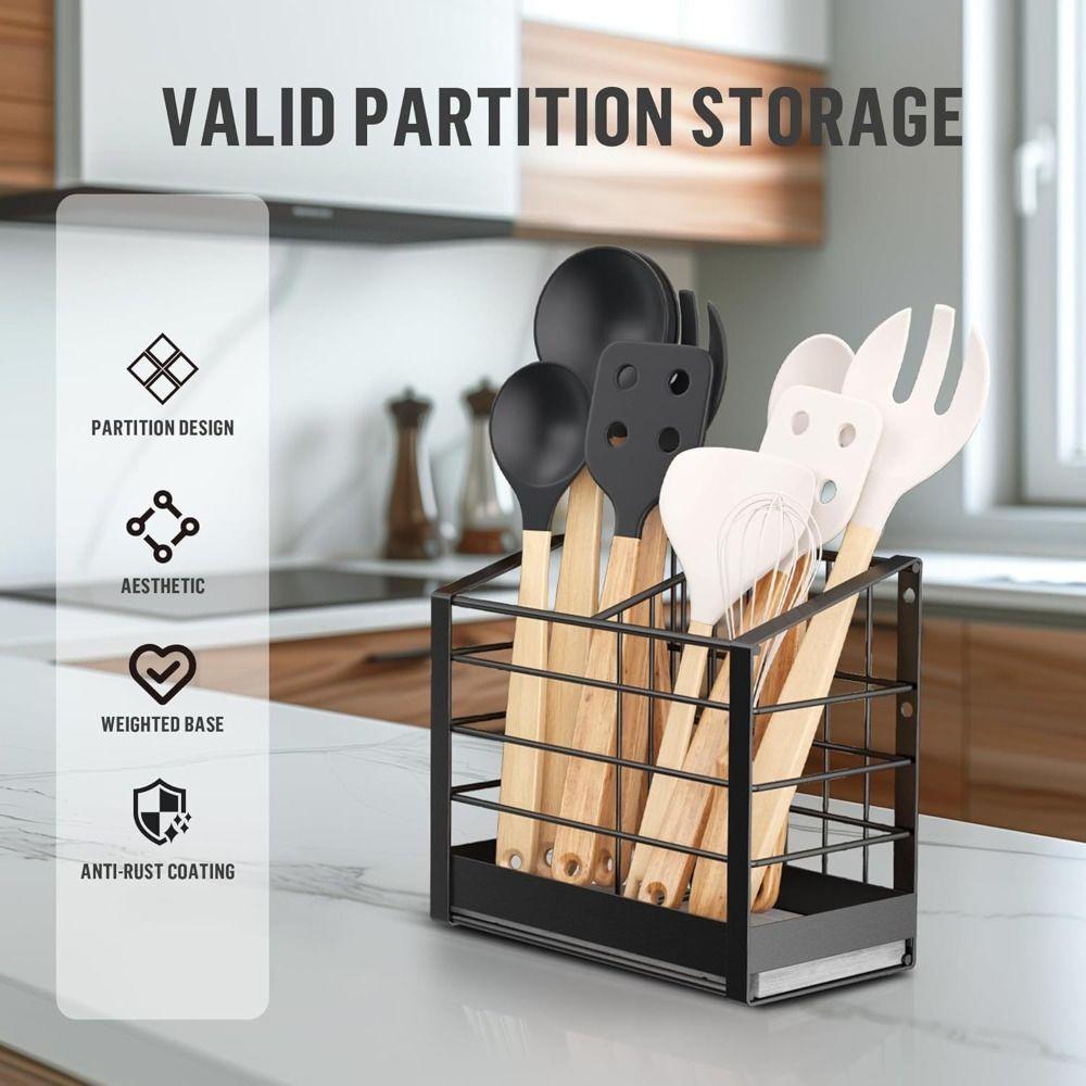 Large Capacity Cooking Utensil Holder Quick Drying Countertop Utensil Stand  Kitchen