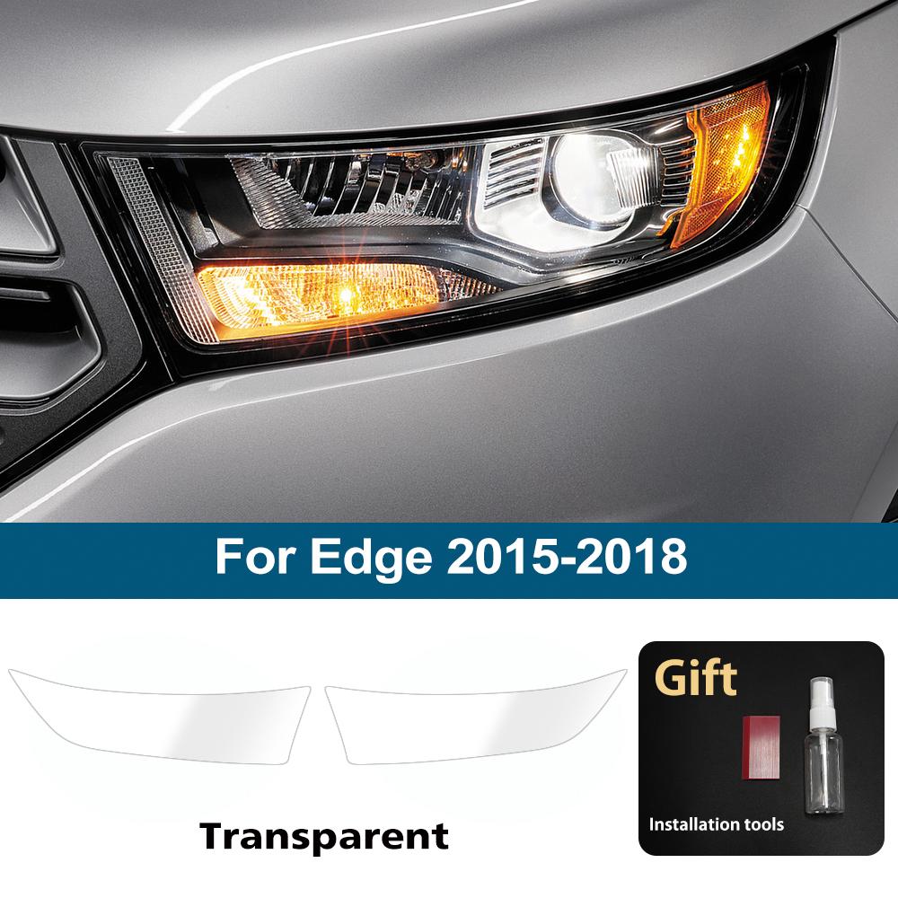 Car Headlight Protective Film For Ford Edge 2015-2026 Smoke Black Pre Cut TPU PPF High-Gloss Anti-Scratch Car Vinyl Wrap Kit For Edge 15-18 CLR