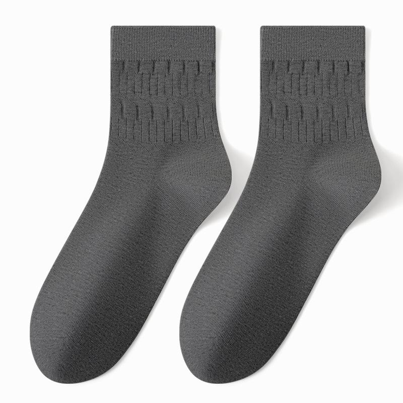Men's Autumn and Winter Business Sports 7A Antibacterial and Deodorizing Mid Calf Socks