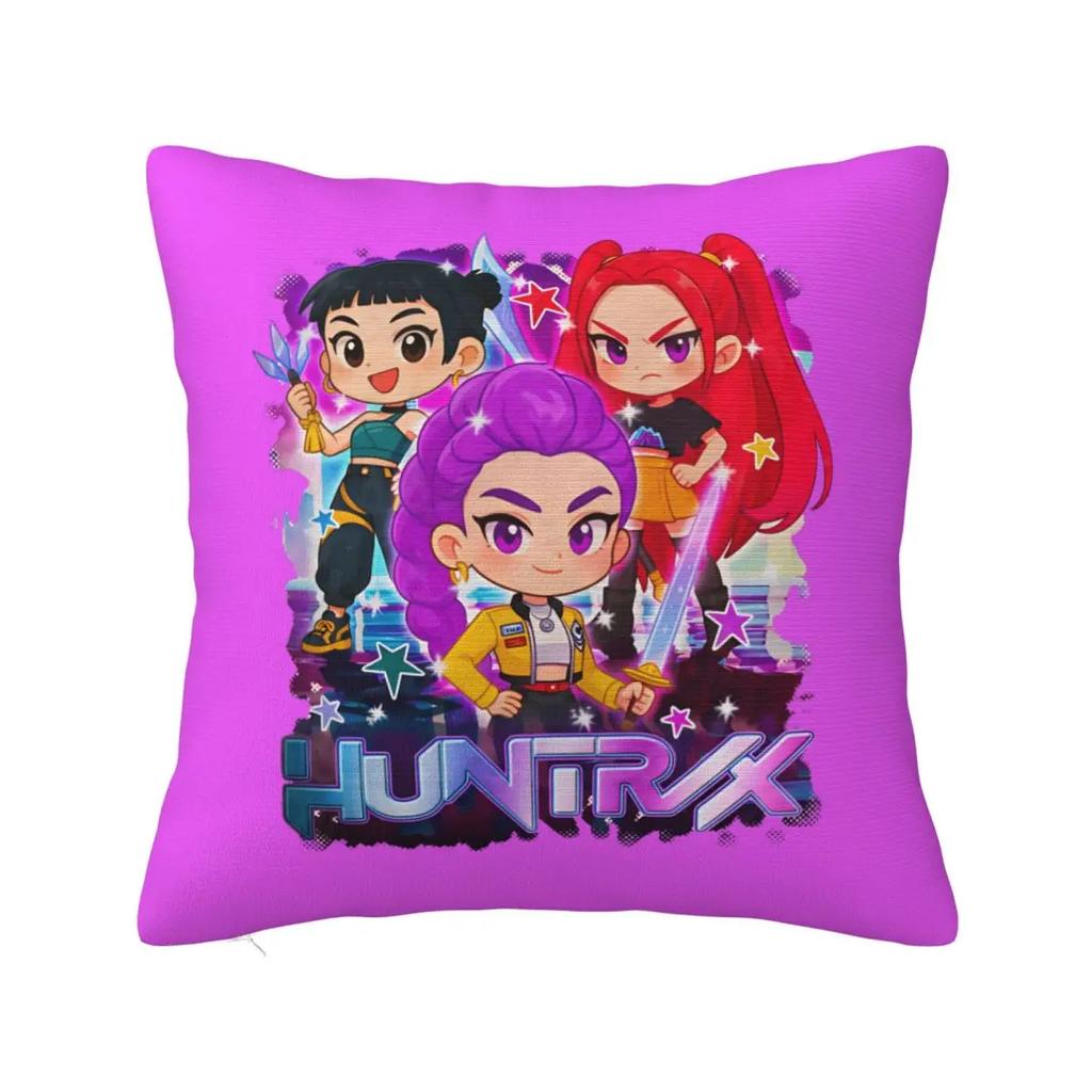 Huntrix Saja Boys KPop Demon Hunters Square Pillow Cases Cushion Cover Novelty Polyester Decorative Pillowcover for Seat 45*45cm