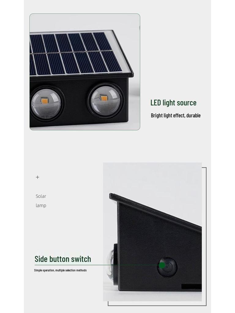 Solar Wall Light for Villa, Courtyard, Garden, Patio, Balcony, Stairway, Hallway, and Decorative Use
