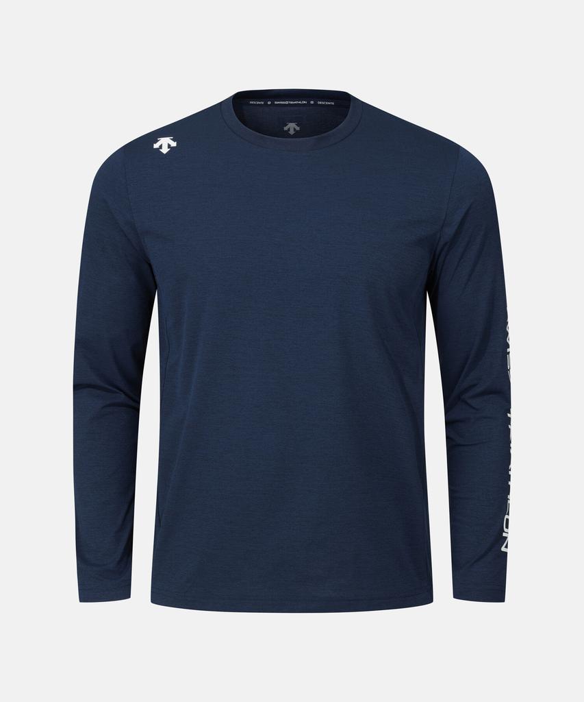 DESCENTE Swiss Triathlon Long Sleeve T-Shirt Navy Sr123Itl21 (B Type)