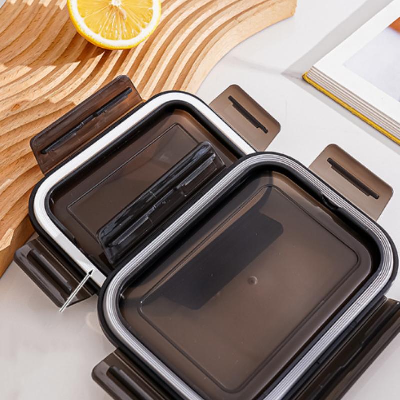 LUSQI Heat Resistant Glass Lunch Box Microwave & Freezer Safe Bento Box For Office Kitchen Food Storage Container With Lid