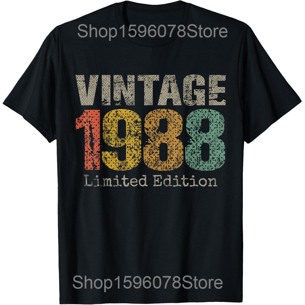 38th Birthday Gift Unisex Vintage Born 1988 Turning 38 Year Old T Shirts Unisex Humor Streetwear Short Sleeve Loose Crewneck Clothing