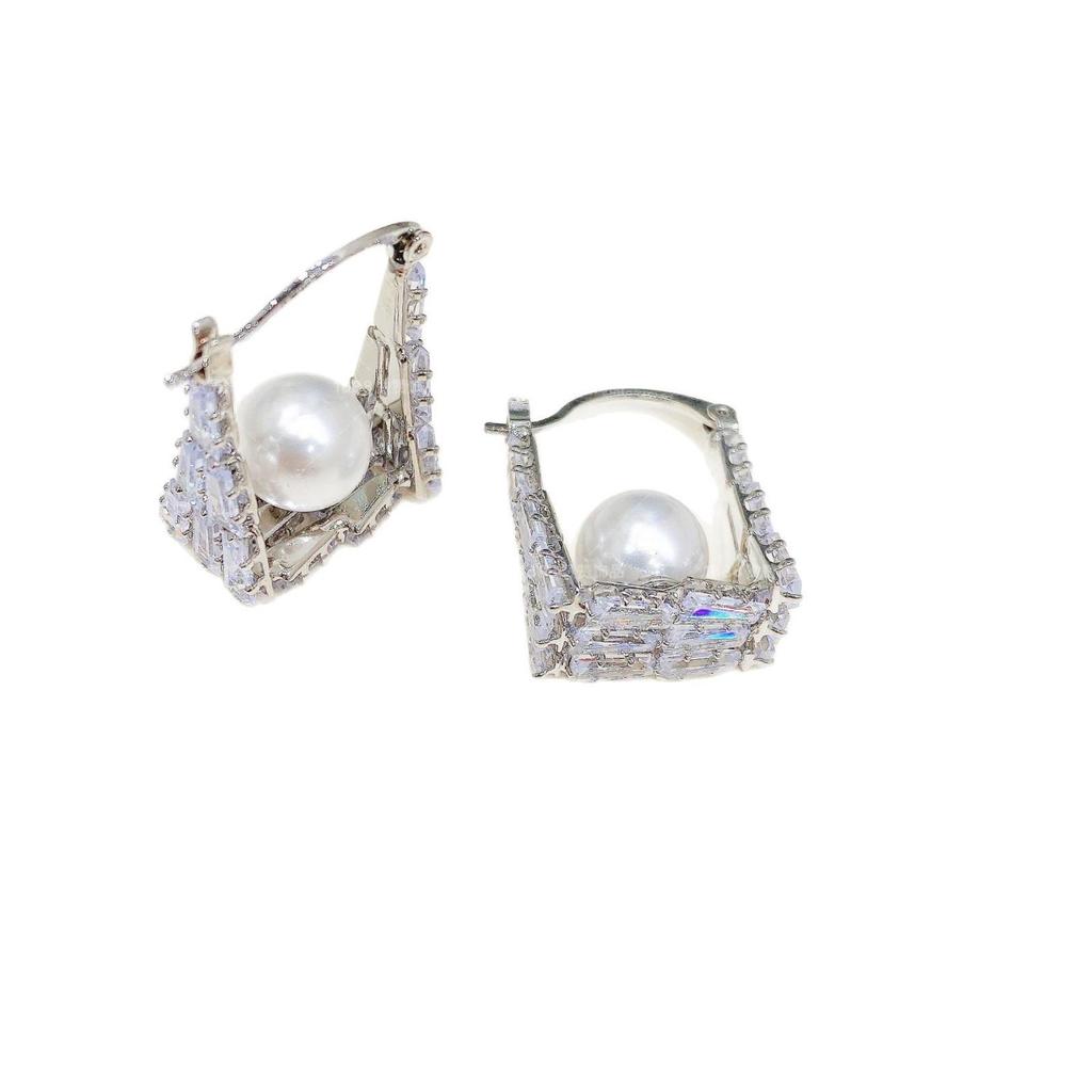 High-End Cubic Zirconia & Pearl Earrings for Women - Stylish, Versatile, and Unique Pearl Ear Ornaments