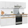 JUNONA Complete Kitchen 240cm - 7 Elements - Worktop Included - Glossy White