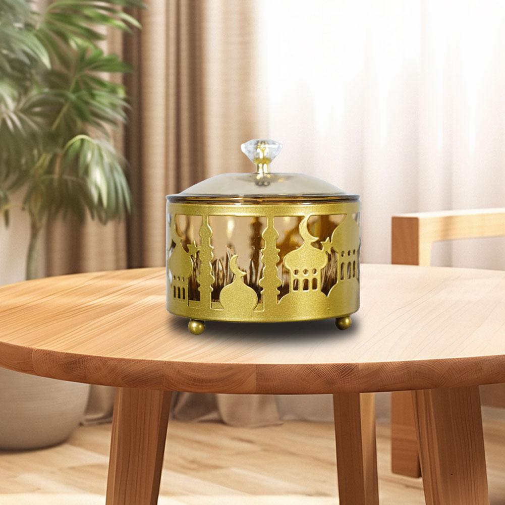 Ramadan Candy Dish Eid Mubarak Dessert Tray Decorative Ornament Nuts Serving Tray Ramadan Dinner Plate for Muslim Party Festival