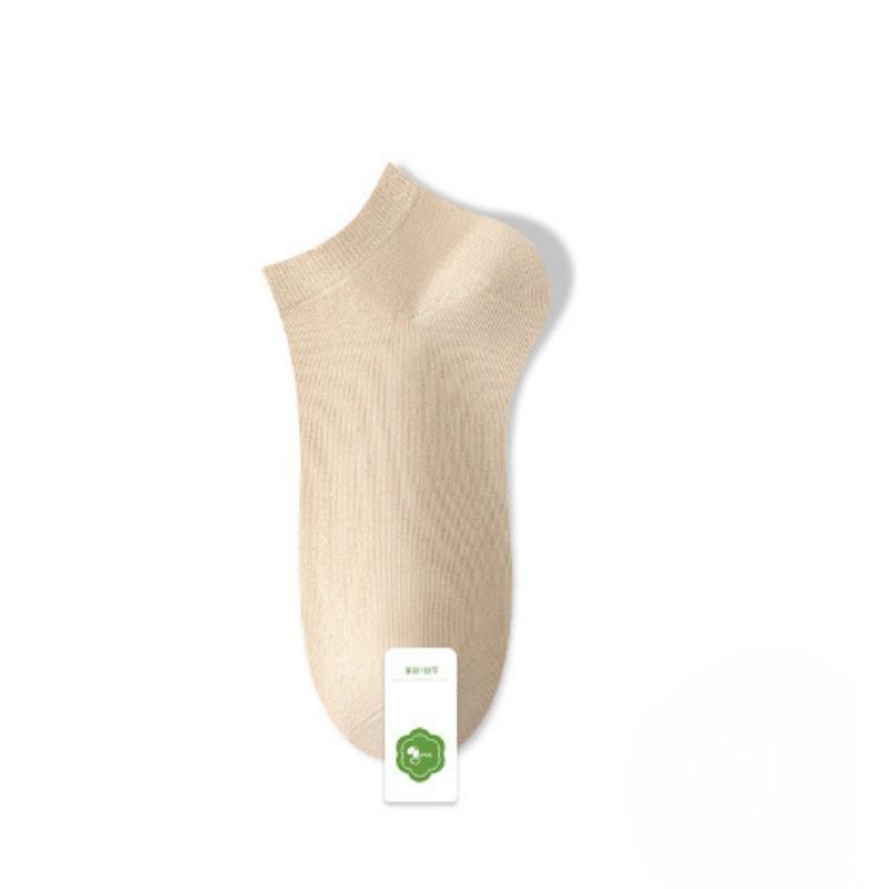 

Женские короткие носки из чистого хлопка, летние влагоотводящие и устойчивые к запаху носки средней длины, низкие носки из хлопка, не сползающие с голени 1 pair бежевый