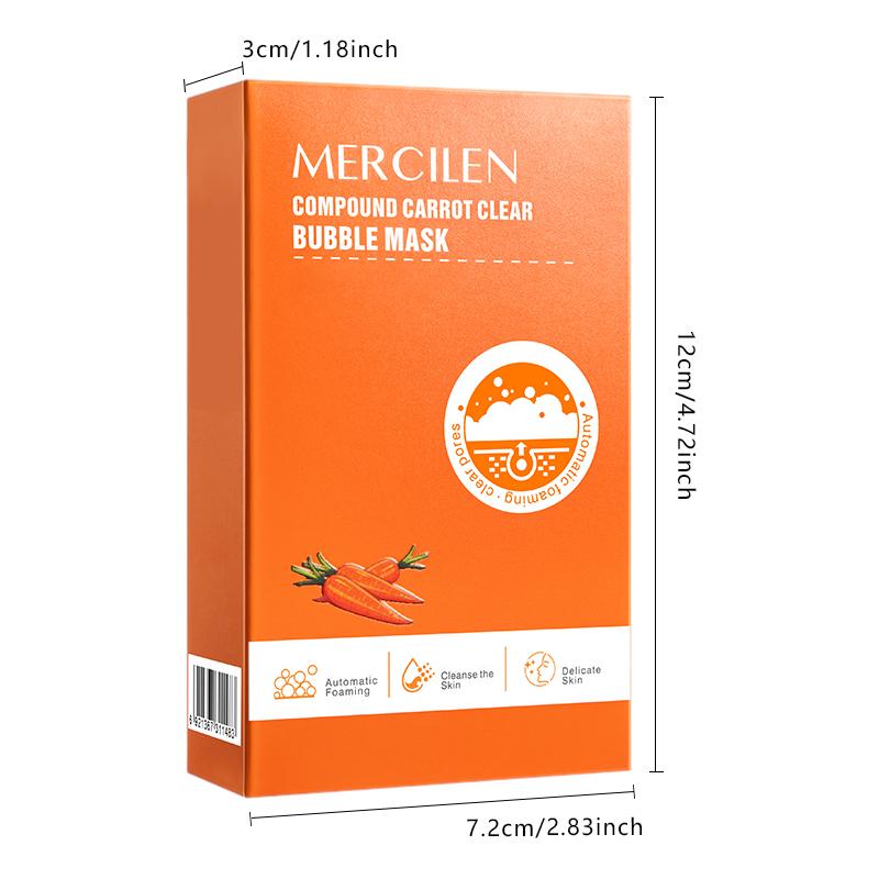 MERCILEN Zusammengesetzte Karottenblasenmaske, Tiefenreinigung der Poren, Mitesser, hydraulische, spontane Blasenabstrichmaske