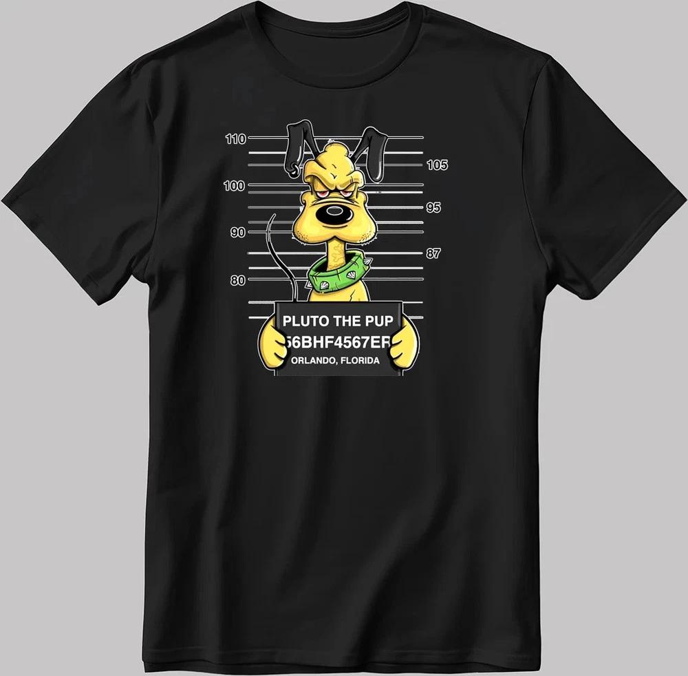 Pluto The Pup Mugshot Black TShirt Size S4xl S