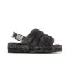 Womens Fluff Yeah Slide 'Charcoal' (women's Sizes) Charcoal One-Strap Sandals 1095119 CHRC