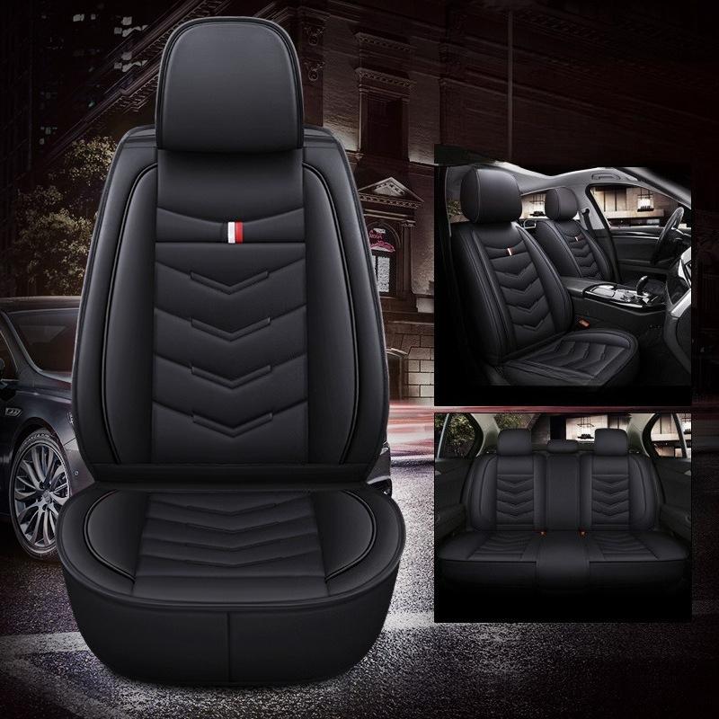Full Wrap PU Leather Seat Covers, Five-Seat Seat Cushions, Full Set of Five-Seat Seat Covers, Compatible with Five-Seat Vehicles, New Seat Cushions