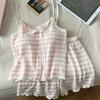New ArrivalS Open Run Women S paStel Stripe SleeveleSS ShortS Set