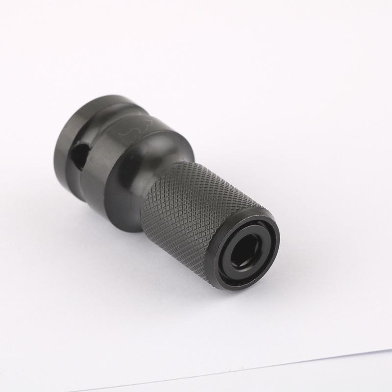 Electric Wrench Adapter: 1/2 To 1/4 Inch Inner Hexagon Conversion with Telescopic Spring Sleeve