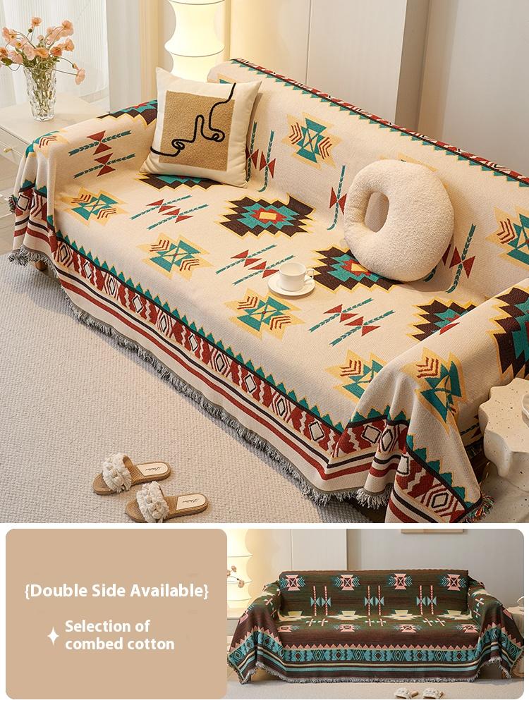 

Geometric Pattern Sofa Towel Autumn Winter Sofa Cover Cloth High Grade Sofa Cover One Piece Non Slip Dirt Resistant 90x90cm