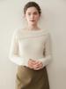 One-Shoulder Solid Color Cashmere Women's Ribbed Knit Sweater - Slimming Lazy Style for Autumn/Winter New Arrivals