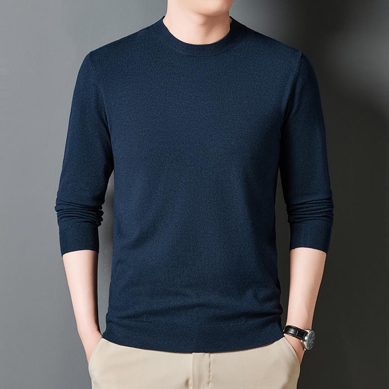 Men's Slim Fit Half-High Neck Autumn Knit Pullover Sweater