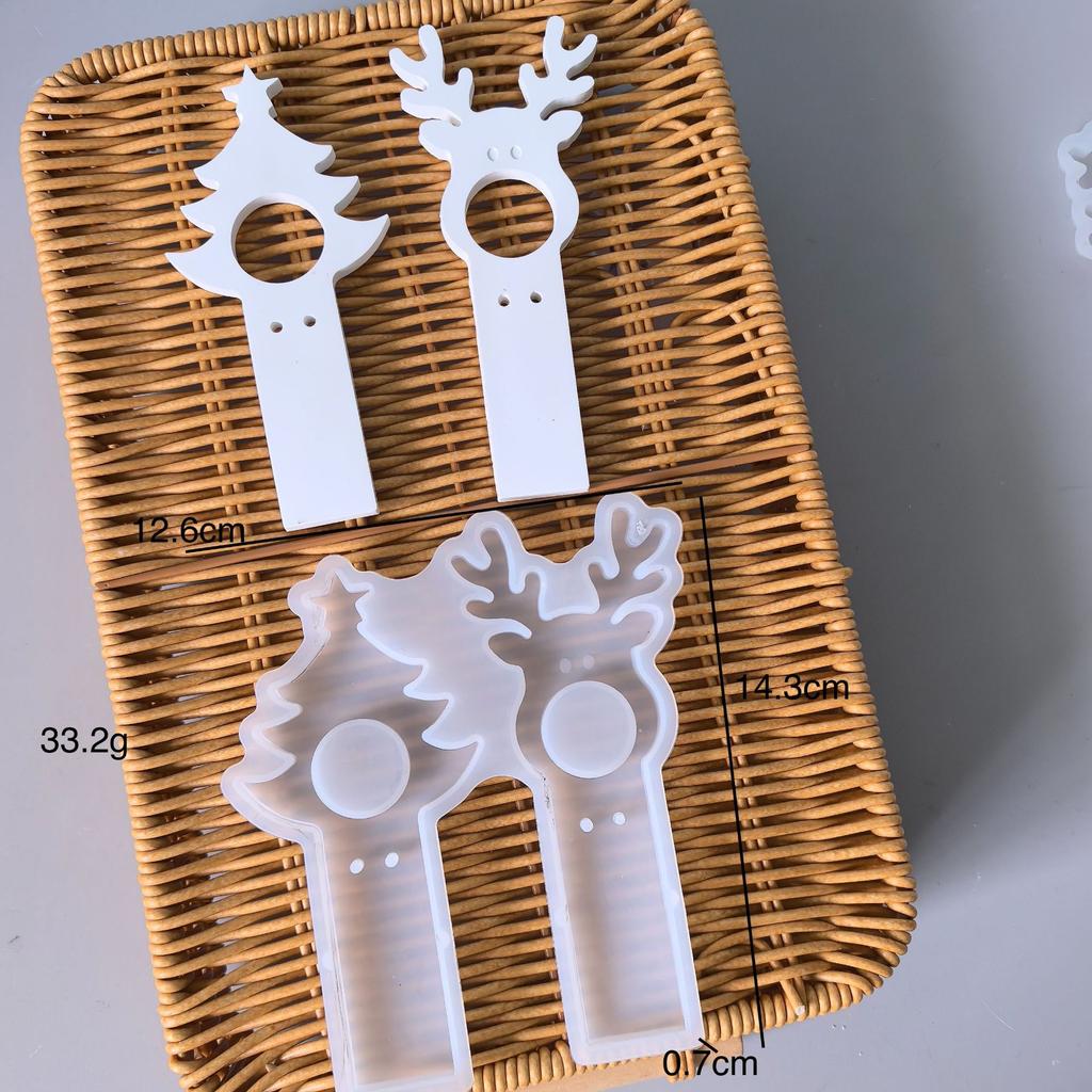 Star Holder Silicone Mold Festive Silicone Lollipop Stand Mold Reindeer Plaster Mold Lightweight For Christmas Home Decoration