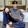 Fall and Winter Men's Pajamas Family Clothing Set Cotton Long Sleeve Casual Plus Size Fall and Winter Pajamas Family Clothing