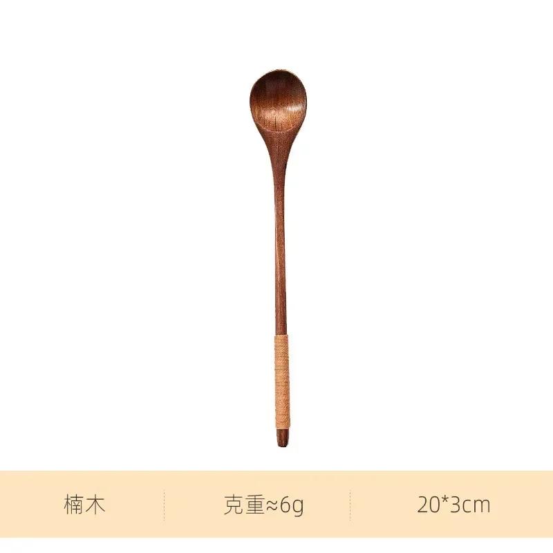 Ong Gerader Griff Holz Kaffeelöffel zum Umrühren Mehrere Optionen Runder Mund Runder Griff Löffel Nachmittagstee Löffel Langer Griff