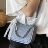 Trendy Punk Style Willow Nails Single Shoulder Armpit Bag Women's 2025 Summer New Trendy Personality Bright Diamond Locomotive Handbag