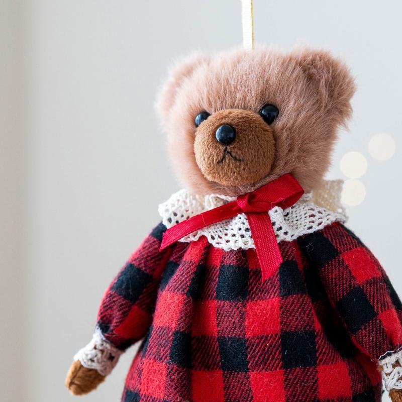 Bear Couple Ornament with Soft Plush Materials Gift for Bag Decoration Fashionable Animal Pendant Accessory