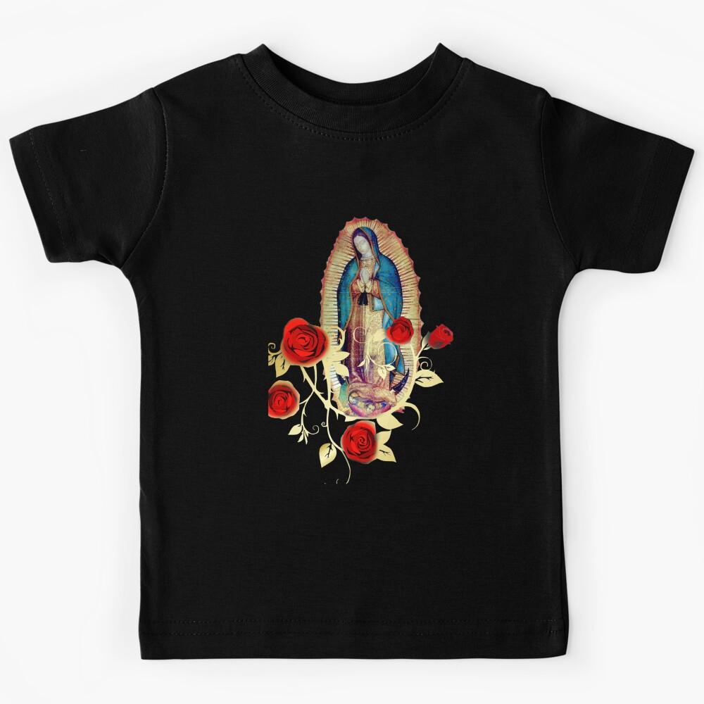 Our Lady of Guadalupe Virgen Maria Tilma Red Roses 120 Kids T-Shirt 130