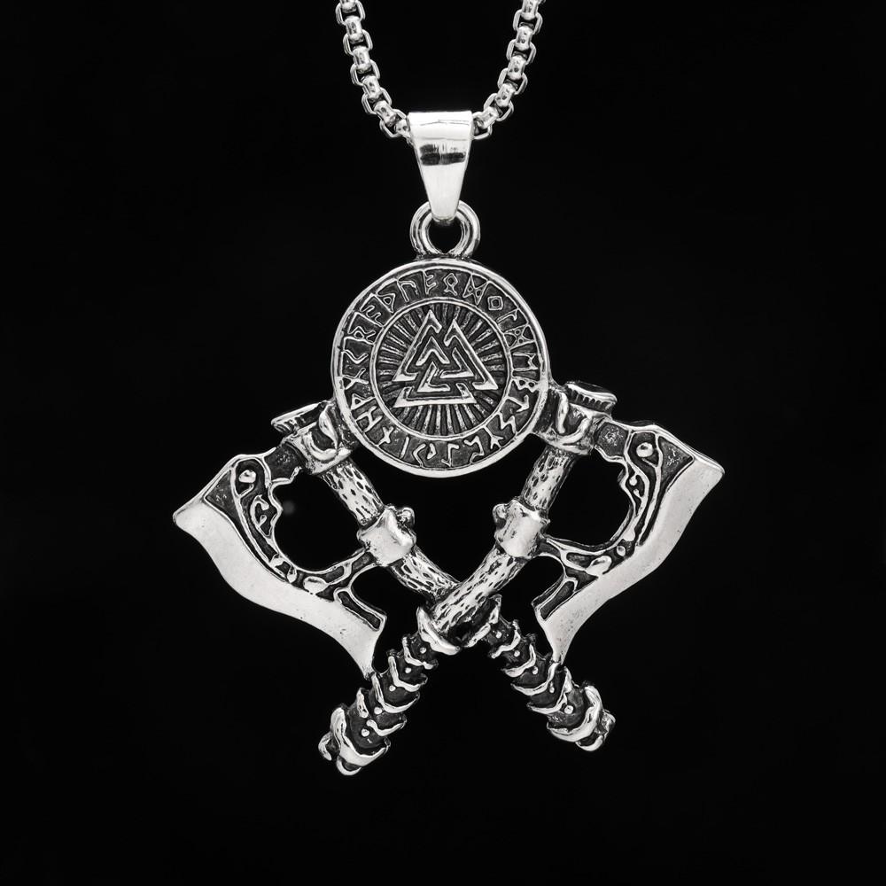 Collier Pendentif Hache Rétro pour Homme