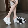 Thick-bottomed Bag Head, Half Slippers, Women's Leisure, Summer 2025, New Mesh Yarn, Breathable Without Heel, Solid Color, Super High Heel.